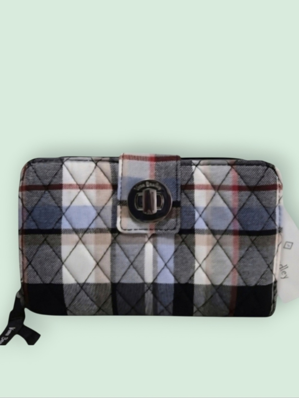 Vera Bradley RFID Perfectly Plaid Wallet with Turn Lock Closure-NWT